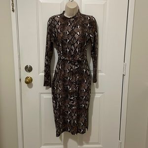 Snake print, long sleeve dress by VENUS
